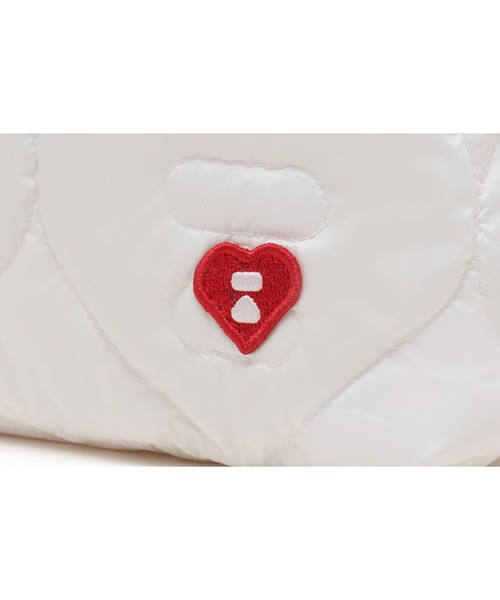 A BATHING APE（アベイシングエイプ）の「QUILTED HEART MONOGRAM SHOULDER BAG（ショルダーバッグ・レディース・ネイビー/オリーブ/アイボリー・FREE）」の16枚目の写真