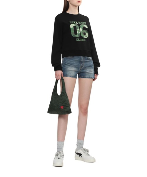 A BATHING APE（アベイシングエイプ）の「QUILTED HEART MONOGRAM SHOULDER BAG（ショルダーバッグ・レディース・ネイビー/オリーブ/アイボリー・FREE）」の7枚目の写真