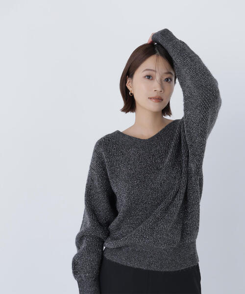 セール】◇Vネックボクシーラメニット（ニット/セーター）｜NATURAL