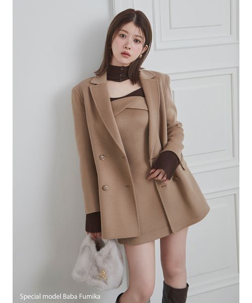 SNIDEL(スナイデル)の「2wayハイネックプルオーバー(ニット/セーター・レディース・アイボリー/ブラック/ブラウン/ピンク・F)」の6枚目の写真