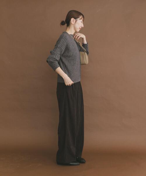 ITEMS URBANRESEARCH(アイテムズ アーバンリサーチ)の「ワイドリブラメニット(ニット/セーター・レディース・ブラウン/ピンク/グレー・FREE)」の6枚目の写真