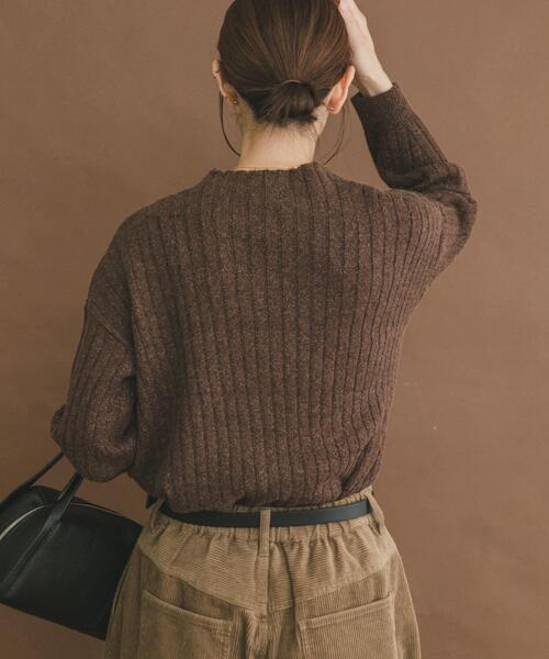 ITEMS URBANRESEARCH(アイテムズ アーバンリサーチ)の「ワイドリブラメニット(ニット/セーター・レディース・ブラウン/ピンク/グレー・FREE)」の5枚目の写真