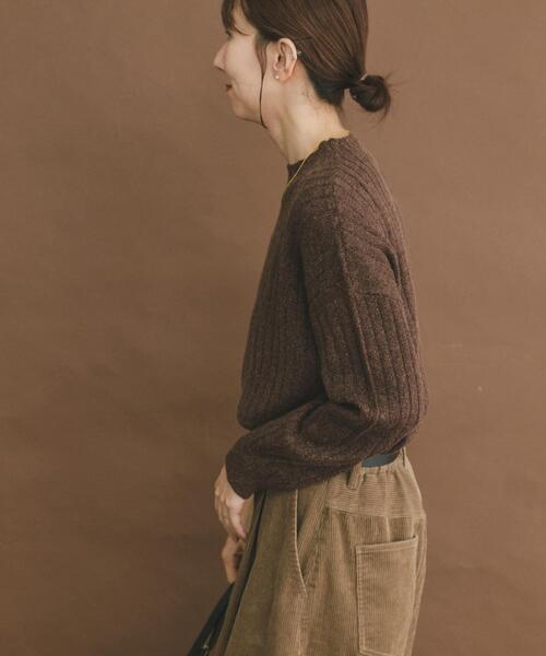 ITEMS URBANRESEARCH（アイテムズ アーバンリサーチ）の「ワイドリブラメニット（ニット/セーター・レディース・ブラウン/ピンク/グレー・FREE）」の19枚目の写真