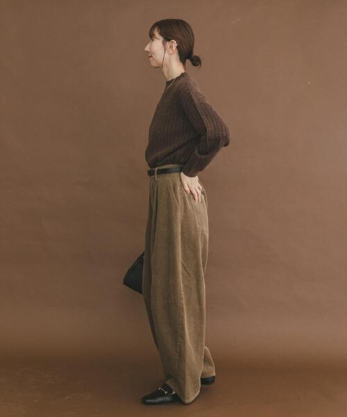 ITEMS URBANRESEARCH（アイテムズ アーバンリサーチ）の「ワイドリブラメニット（ニット/セーター・レディース・ブラウン/ピンク/グレー・FREE）」の21枚目の写真