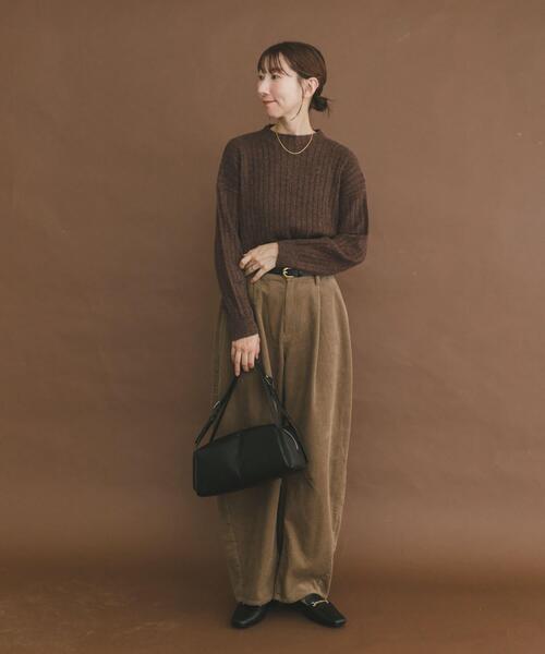 ITEMS URBANRESEARCH（アイテムズ アーバンリサーチ）の「ワイドリブラメニット（ニット/セーター・レディース・ブラウン/ピンク/グレー・FREE）」の22枚目の写真