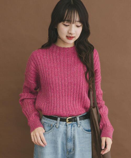 ITEMS URBANRESEARCH(アイテムズ アーバンリサーチ)の「ワイドリブラメニット(ニット/セーター・レディース・ブラウン/ピンク/グレー・FREE)」の18枚目の写真