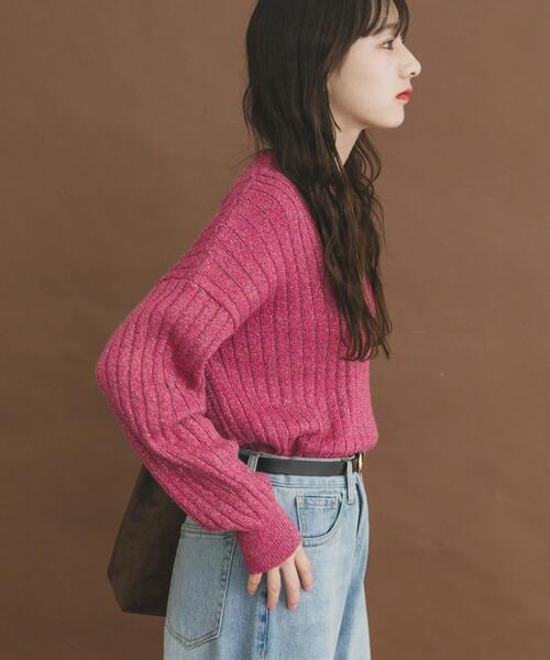 ITEMS URBANRESEARCH(アイテムズ アーバンリサーチ)の「ワイドリブラメニット(ニット/セーター・レディース・ブラウン/ピンク/グレー・FREE)」の20枚目の写真