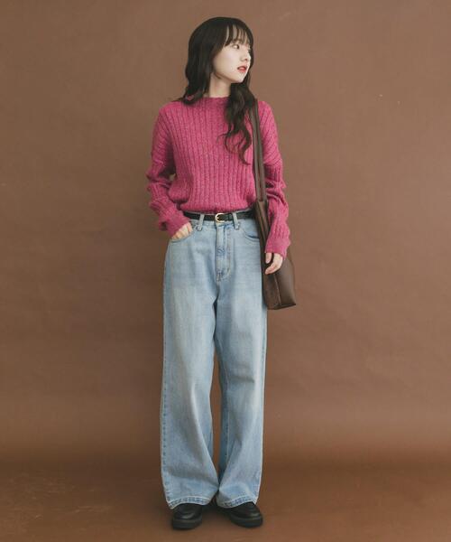 ITEMS URBANRESEARCH(アイテムズ アーバンリサーチ)の「ワイドリブラメニット(ニット/セーター・レディース・ブラウン/ピンク/グレー・FREE)」の21枚目の写真