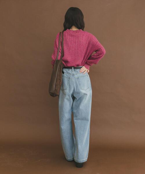 ITEMS URBANRESEARCH（アイテムズ アーバンリサーチ）の「ワイドリブラメニット（ニット/セーター・レディース・ブラウン/ピンク/グレー・FREE）」の4枚目の写真
