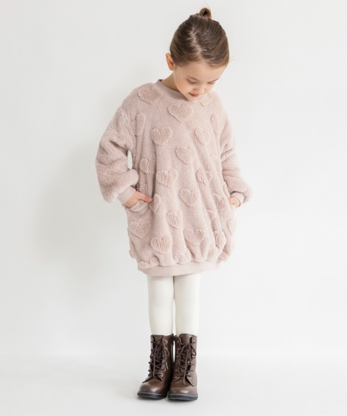 BRANSHES（ブランシェス）の「アソートボアワンピース（ワンピース・キッズ・アイボリー/ピンクベージュ/チャコールグレー・120/100/80/110/130/140/90/150）」の3枚目の写真