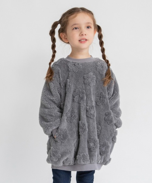 BRANSHES（ブランシェス）の「アソートボアワンピース（ワンピース・キッズ・アイボリー/ピンクベージュ/チャコールグレー・120/100/80/110/130/140/90/150）」の2枚目の写真