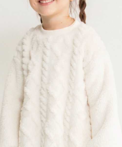 BRANSHES（ブランシェス）の「アソートボアワンピース（ワンピース・キッズ・アイボリー/ピンクベージュ/チャコールグレー・120/100/80/110/130/140/90/150）」の6枚目の写真