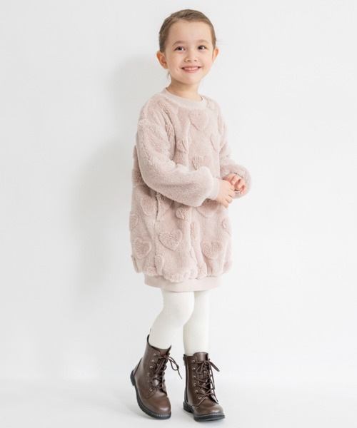 BRANSHES（ブランシェス）の「アソートボアワンピース（ワンピース・キッズ・アイボリー/ピンクベージュ/チャコールグレー・120/100/80/110/130/140/90/150）」の7枚目の写真