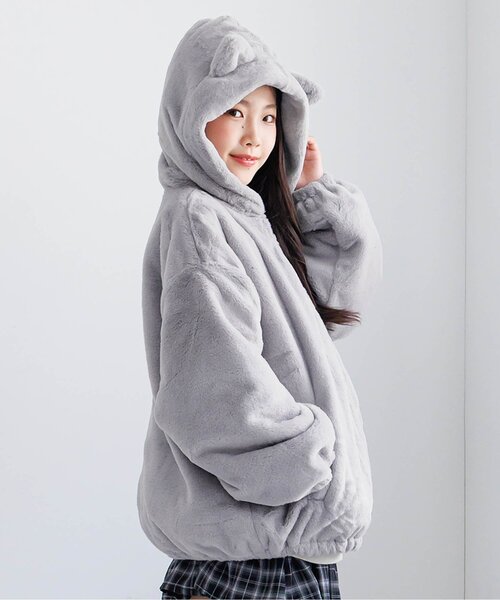 ネコミミBIGエコファーアウター（ブルゾン）｜algy（アルジー）の