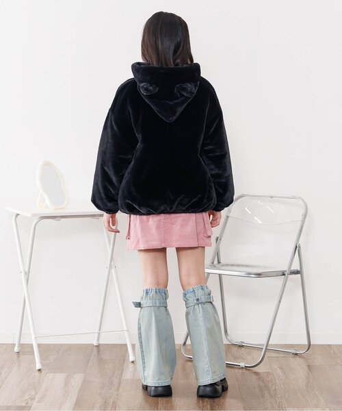 algy（アルジー）の「ネコミミBIGエコファーアウター（ブルゾン・キッズ・ブラック/グレー・XX-SMALL/X-SMALL/SMALL/MEDIUM）」の10枚目の写真
