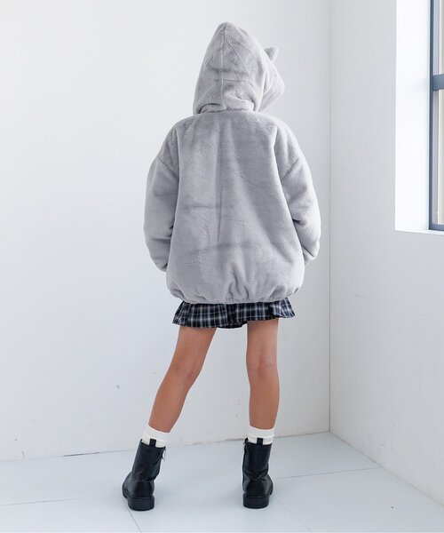 セール】ネコミミBIGエコファーアウター（ブルゾン）｜algy（アルジー