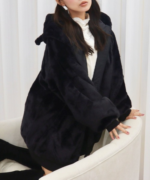 セール】ねこ耳フェイクファーパーカー（その他アウター）｜CECIL