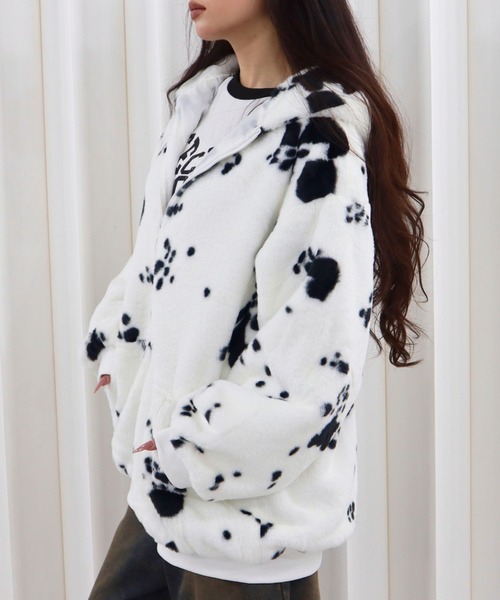 CECIL McBEE（セシルマクビー）の「ねこ耳フェイクファーパーカー（その他アウター・レディース・ブラック/ベージュ/ホワイト・MEDIUM/LARGE）」の7枚目の写真