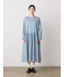 MidiUmi シャンブレーギャザーワンピース