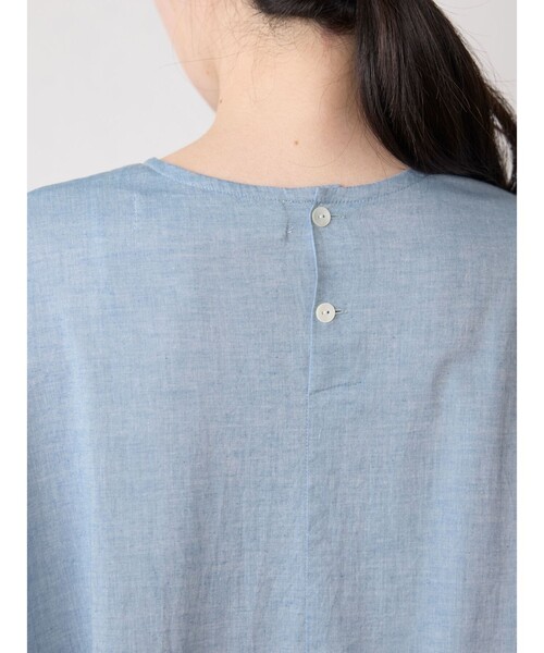 MidiUmi（ミディウミ）の「MidiUmi シャンブレーギャザーワンピース（ワンピース・レディース・ブルー/ブラック・FREE）」の16枚目の写真