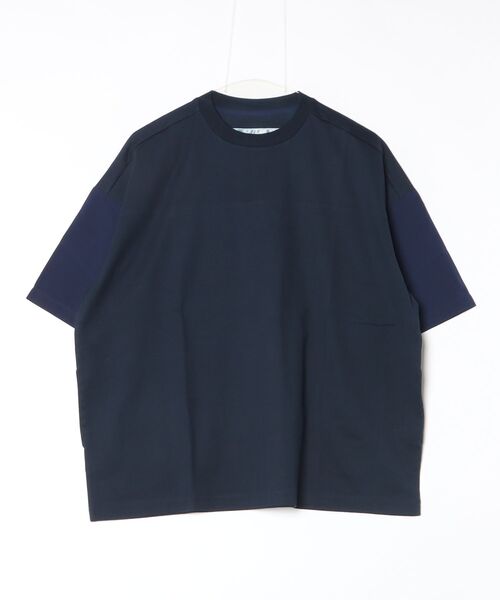 Dulcamara（ドゥルカマラ）の「シャツ切替ワイドT（Tシャツ/カットソー・メンズ・グリーン系/ホワイト系/ネイビー・0/1）」の3枚目の写真