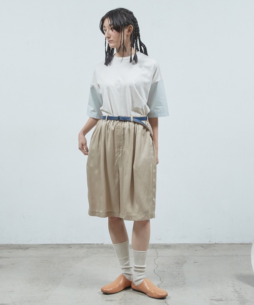 Dulcamara（ドゥルカマラ）の「シャツ切替ワイドT（Tシャツ/カットソー・メンズ・グリーン系/ホワイト系/ネイビー・0/1）」の9枚目の写真