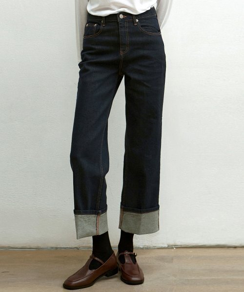 ROLL-UP HIGHRISE JEANS_INDIGO 【公式通販】