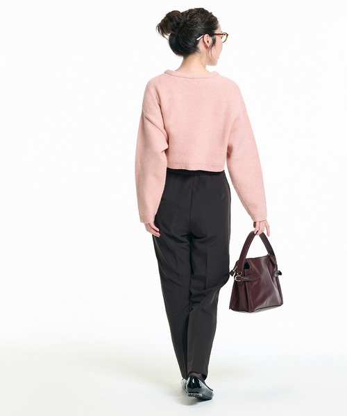 coca(coca)(コカ)の「縮絨ニットクロップド丈トップス(ニット/セーター・レディース・ブラウン/ライトピンク/グレー・L/M/S)」の11枚目の写真