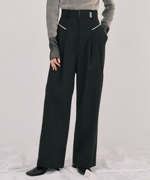 UNITED TOKYO | プレートループパンツ｜ウォッシャブル/防シワ/ストレッチ/オフィスカジュアル/細見え/秋服/冬服(スラックス)