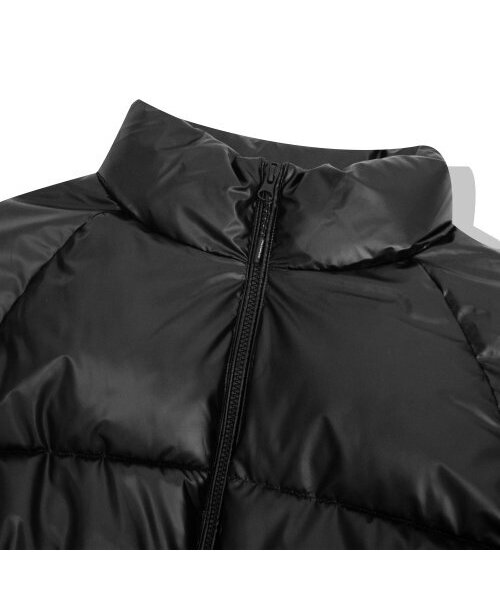 セール】グロッシーレザーダウンジャケット-ブラック（ダウン