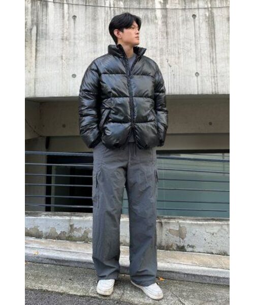 wackomaria24FWレザーパファージャケット黒Mシャツスラックスダウン WACKOMARIA 24fw LEATHER DOWN JACKET L