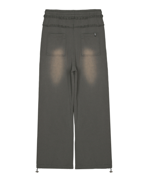 NICK&NICOLE(ニックアンドニコール)の「DESTROYED COTTON LOUNGE PANTS_CHARCOAL(スウェットパンツ・レディース・チャコール・FREE)」の2枚目の写真