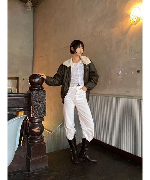 PLACE STUDIO（プレイススタジオ）の「ヴィーガンレザーファーオーバーサイズムートンジャケットジャンパー[ブラウン]（ムートンコート・レディース・ブラウン・FREE）」の7枚目の写真