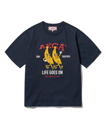 AECA（エイカ）の「STAY TOGETHER HALF SLEEVE-NAVY（Tシャツ/カットソー）」