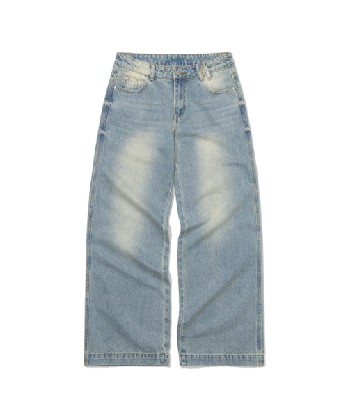 MOAA（モア）の「Sand fade Wide Jeans (LIGHT BLUE)（デニムパンツ・レディース・その他・SMALL/MEDIUM）」の2枚目の写真
