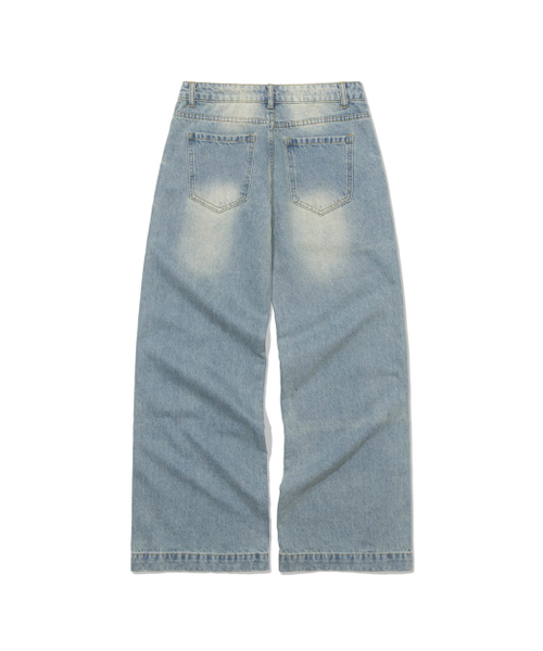 MOAA（モア）の「Sand fade Wide Jeans (LIGHT BLUE)（デニムパンツ・レディース・その他・SMALL/MEDIUM）」の3枚目の写真