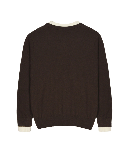 NICK&NICOLE(ニックアンドニコール)の「LAYERED ROUND V NECK KNIT_BROWN(ニット/セーター・レディース・その他・FREE)」の5枚目の写真