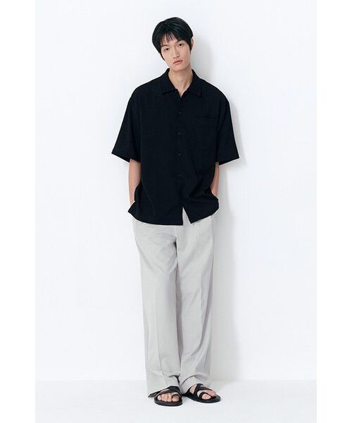 MUSINSA STANDARD（ムシンサスタンダード）の「クリンクルリラックスド半袖シャツ[ブラック]（シャツ/ブラウス・メンズ・その他・MEDIUM/LARGE/X-LARGE/XX-LARGE）」の7枚目の写真