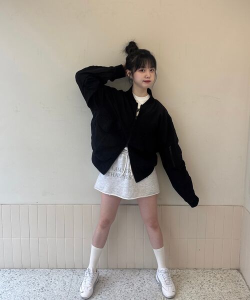 Verdnt（バーダント）の「シャーリングナイロンクロップジャケット[ブラック]（ナイロンジャケット・レディース・ブラック・SMALL/MEDIUM/LARGE）」の11枚目の写真