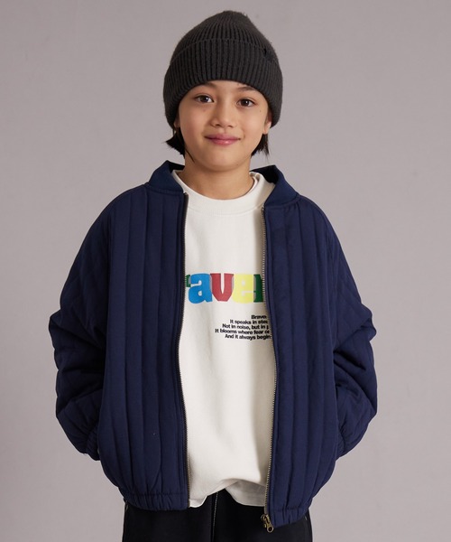 PAIRMANON STREET（ペアマノンストリート）の「中わた キルティング バックロゴ ブルゾン【PAIRMANON STREET】（MA-1・キッズ・ブラック/ブラウン/ネイビー・100/110/120/130/140/150/160/90）」の14枚目の写真