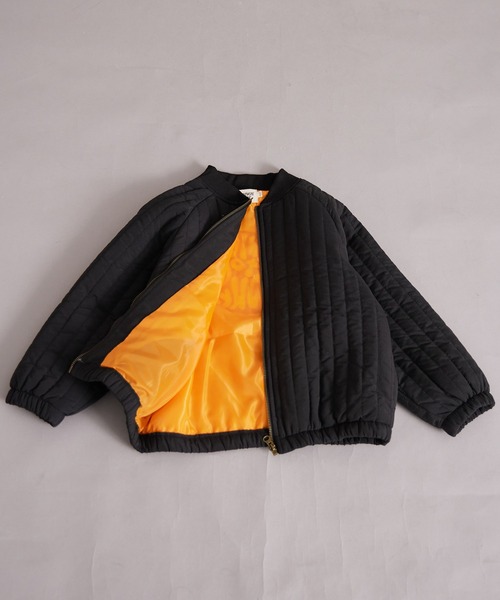 PAIRMANON STREET（ペアマノンストリート）の「中わた キルティング バックロゴ ブルゾン【PAIRMANON STREET】（MA-1・キッズ・ブラック/ブラウン/ネイビー・100/110/120/130/140/150/160/90）」の18枚目の写真