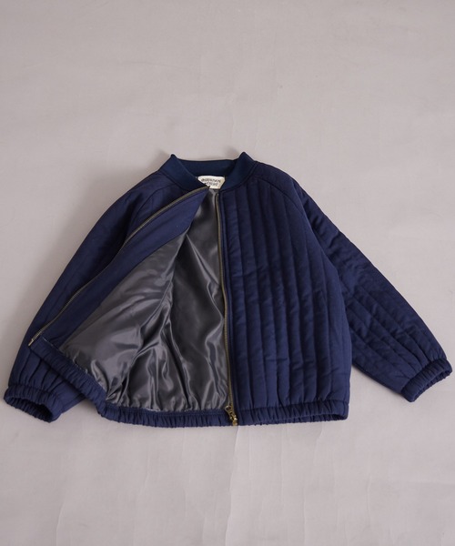 PAIRMANON STREET（ペアマノンストリート）の「中わた キルティング バックロゴ ブルゾン【PAIRMANON STREET】（MA-1・キッズ・ブラック/ブラウン/ネイビー・100/110/120/130/140/150/160/90）」の22枚目の写真