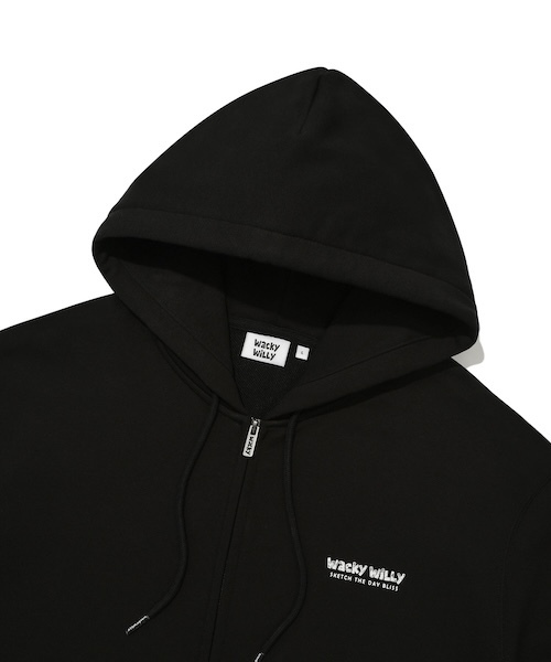 セール】BACK PANEL LETTERING HOODIE ZIP-UP（パーカー）｜Wacky