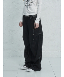 RIBBON STRIPE SLACKS / BLACK