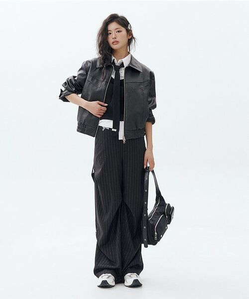 SETUP-EXE(セットアップイーエックスイー)の「RIBBON STRIPE SLACKS / BLACK(スラックス・レディース・その他・SMALL/MEDIUM)」の3枚目の写真