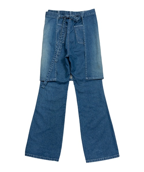 BASICKS(ベイシックス)の「Skirt Denim(デニムパンツ・レディース・インディゴブルー・S/XS)」の2枚目の写真