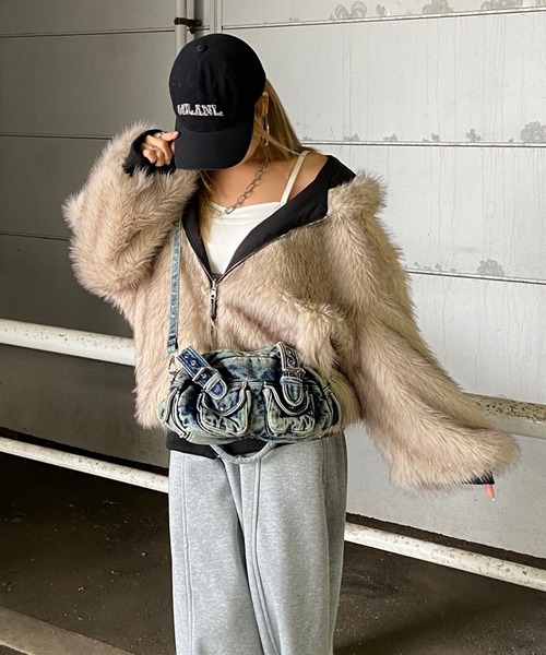 non-hedge（ノンヘッジ）の「デニム2WAYミニショルダーバッグ（ショルダーバッグ・レディース・ブラック/ブルー・FREE）」の14枚目の写真