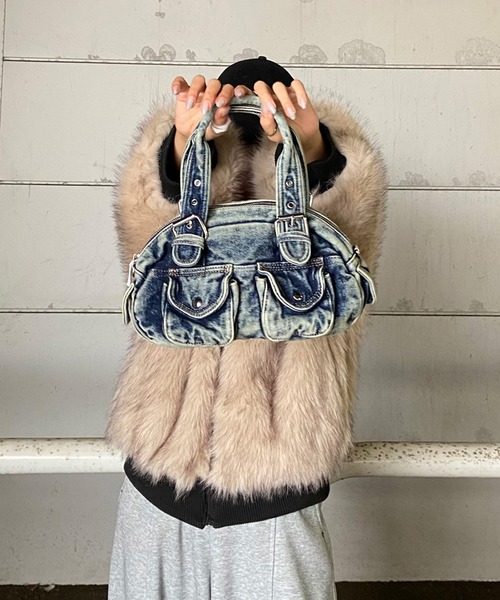 non-hedge（ノンヘッジ）の「デニム2WAYミニショルダーバッグ（ショルダーバッグ・レディース・ブラック/ブルー・FREE）」の16枚目の写真