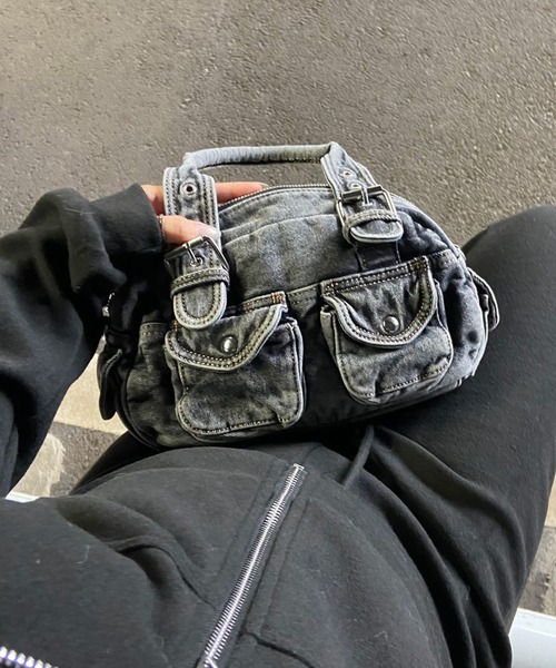 non-hedge（ノンヘッジ）の「デニム2WAYミニショルダーバッグ（ショルダーバッグ・レディース・ブラック/ブルー・FREE）」の7枚目の写真