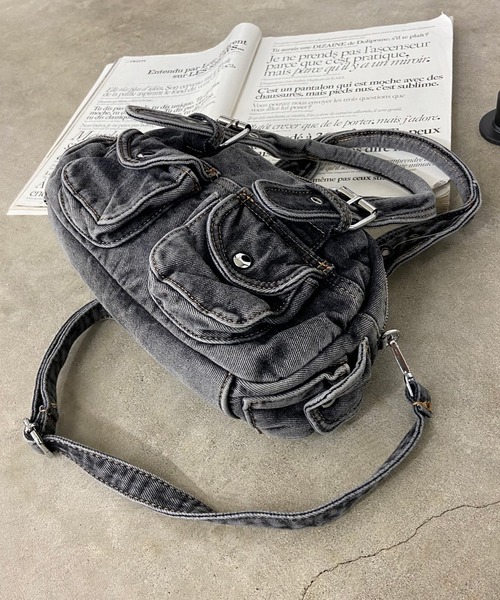 non-hedge（ノンヘッジ）の「デニム2WAYミニショルダーバッグ（ショルダーバッグ・レディース・ブラック/ブルー・FREE）」の10枚目の写真